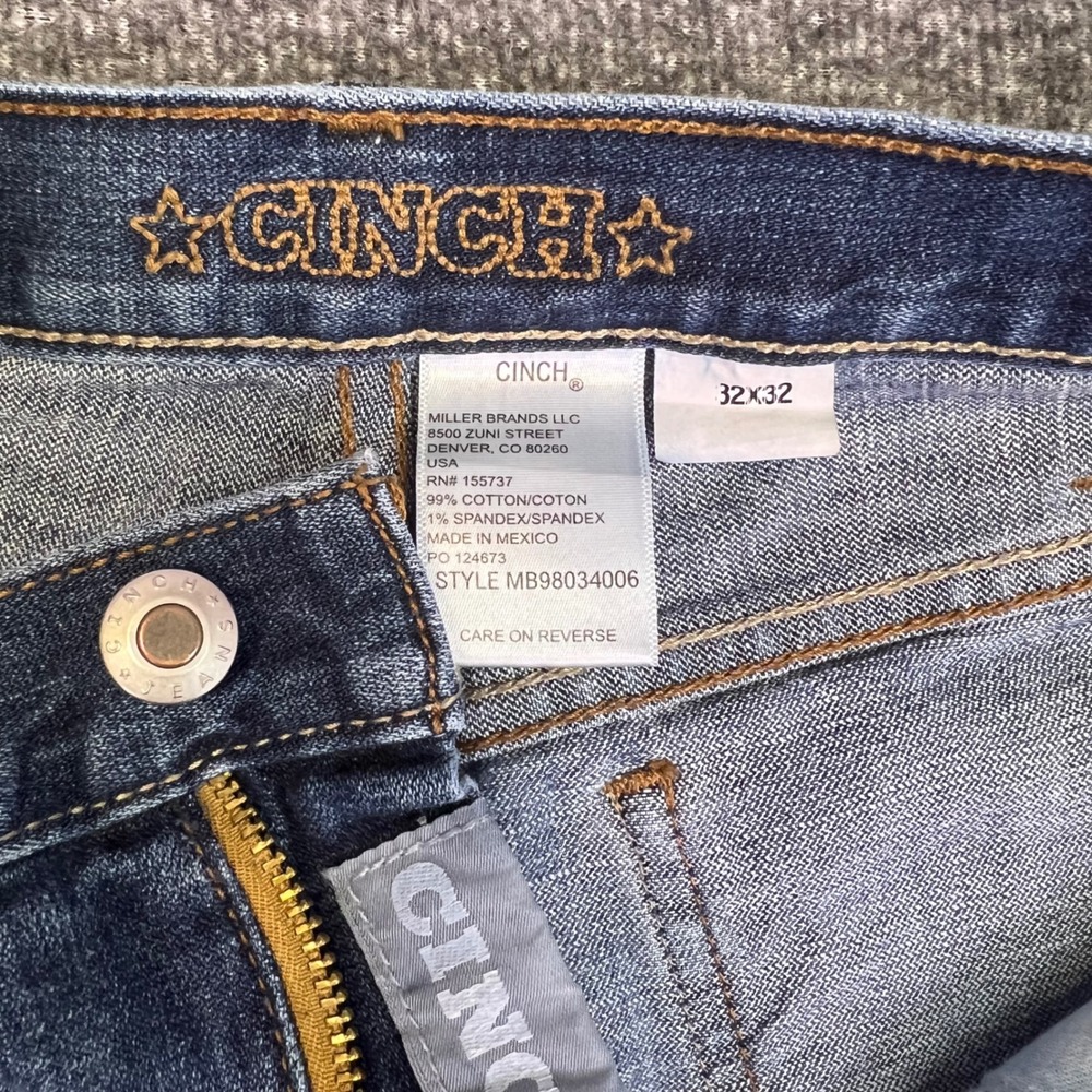 Cinch Jeans Men 32x31 Blue Straight Casual Western Cowboy Stretch Denim Rodeo - Picture 4 of 15